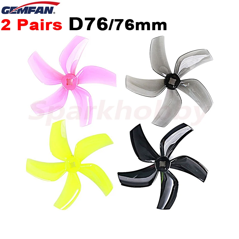 2 пары gemfan d76 канальные 76mm 5 вращение