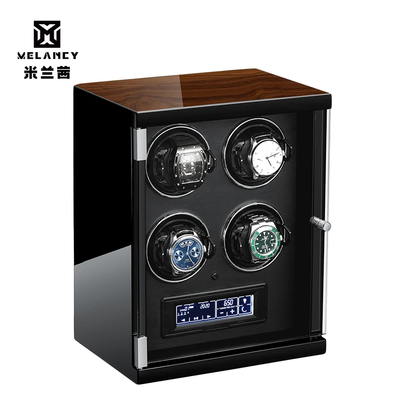 Luxury 1 4 6 Watch Winder Auto Silent Mabuchi Motor LED Touch Display Winding Mechanical Watches Storage Case Uhrenbeweger | Наручные