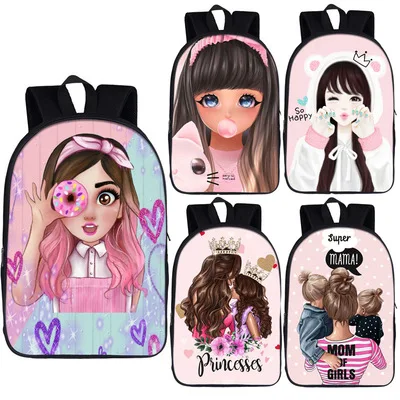 

Emerald New Cartoon Pattern Girl School Bag Polyester Fashion Backpack Suitable For School-Age Girls