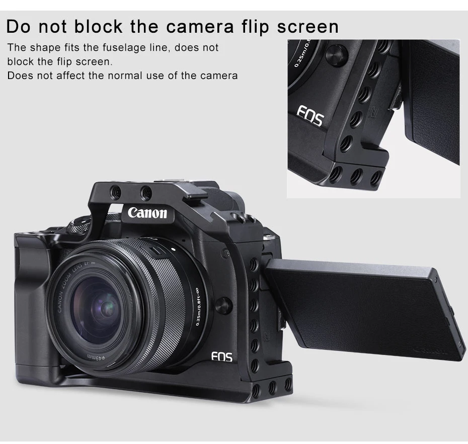 Клетка для камеры DSLR для Canon EOS M50 клетка с креплением Горячий башмак для быстрого крепления для видеосъемки VS SmallRig