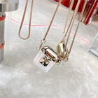 Чехол для беспроводных Bluetooth-наушников Apple Airpods pro, с цепочкой, из ТПУ