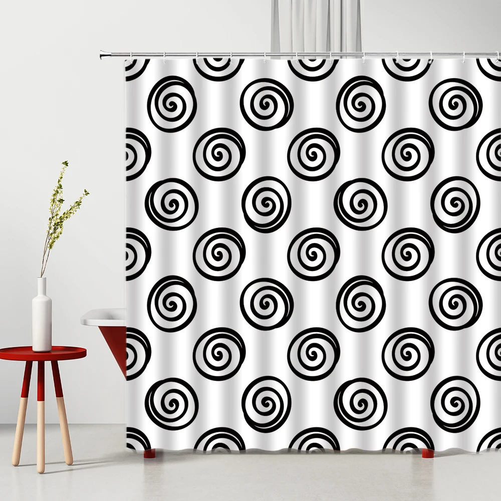 

Children's Curtains, Black And White Cartoon Patterns, 100% Waterproof Polyester Fabric, Shower Curtains, Bathroom Furniture