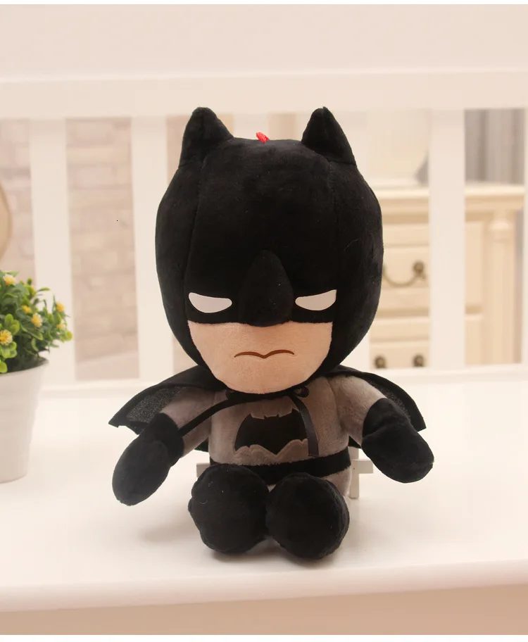 Batman Новинка, настоящая жизнь, плюшевая 28-30 см кукла, герой, плюшевая игрушка, кукла Человек-паук, железный человек, американский капитан, кукла, мальчик, девочка, плюшевая подушка - Цвет: Batman