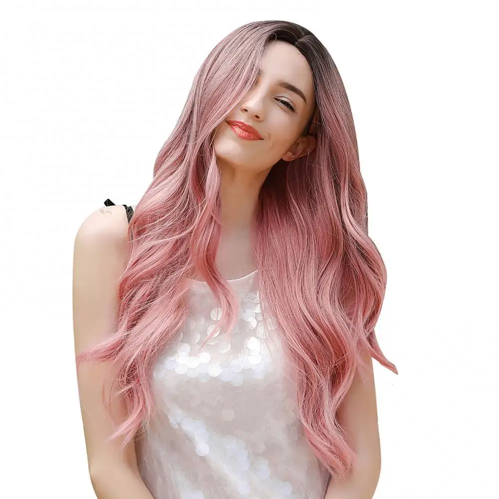

High Temperature Fiber Water Wavy Long Wig Extension Synthetic Hair for Women
