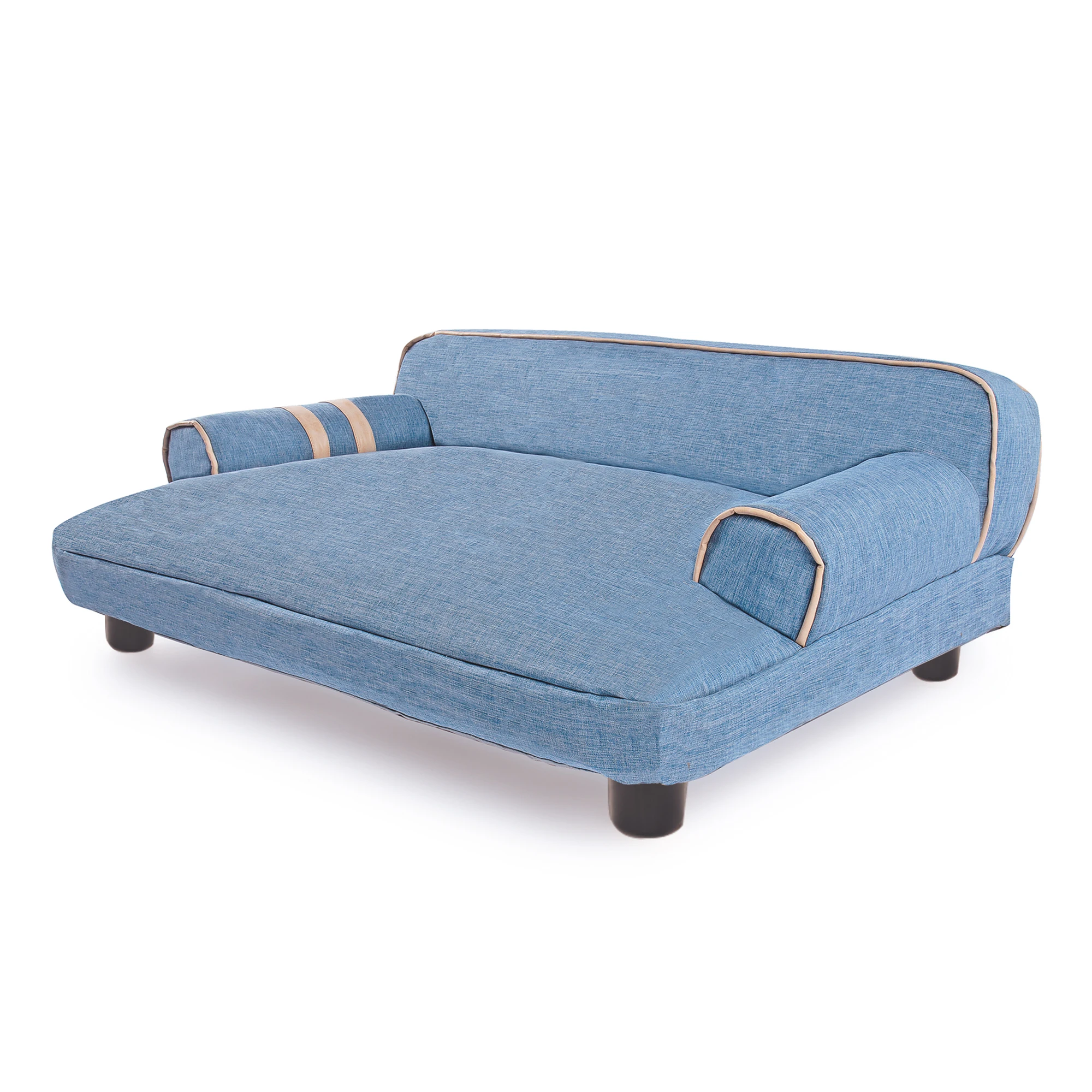 

Wickman Double Use Pet Sofa with Built-in Elevated Platform Base for Small and Medium Dog Cats Durable Blue Oxford Fabric