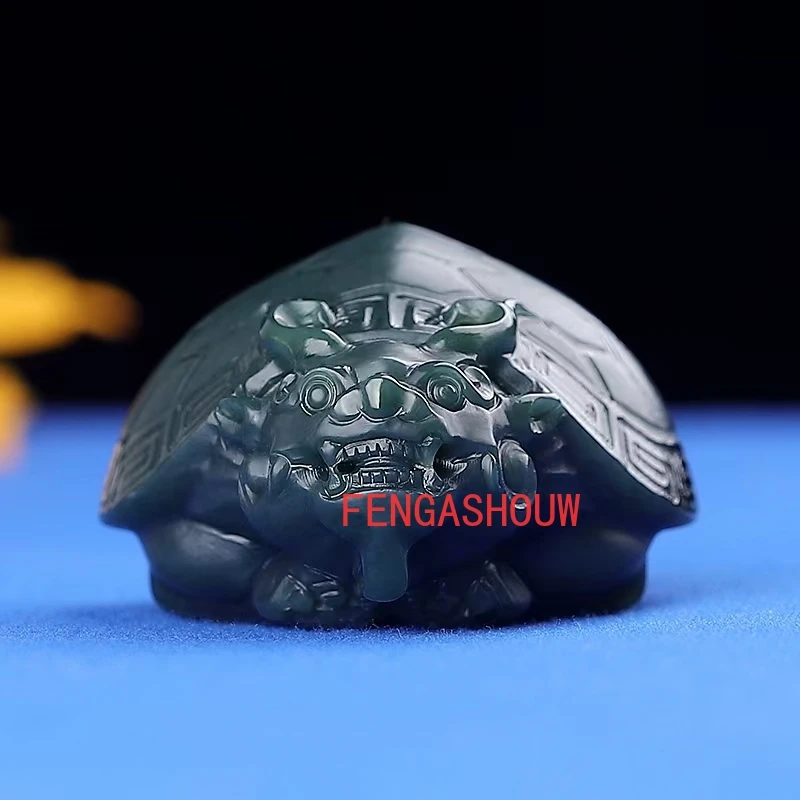 Очаровательная подвеска из натурального нефрита голубой маленький дракон