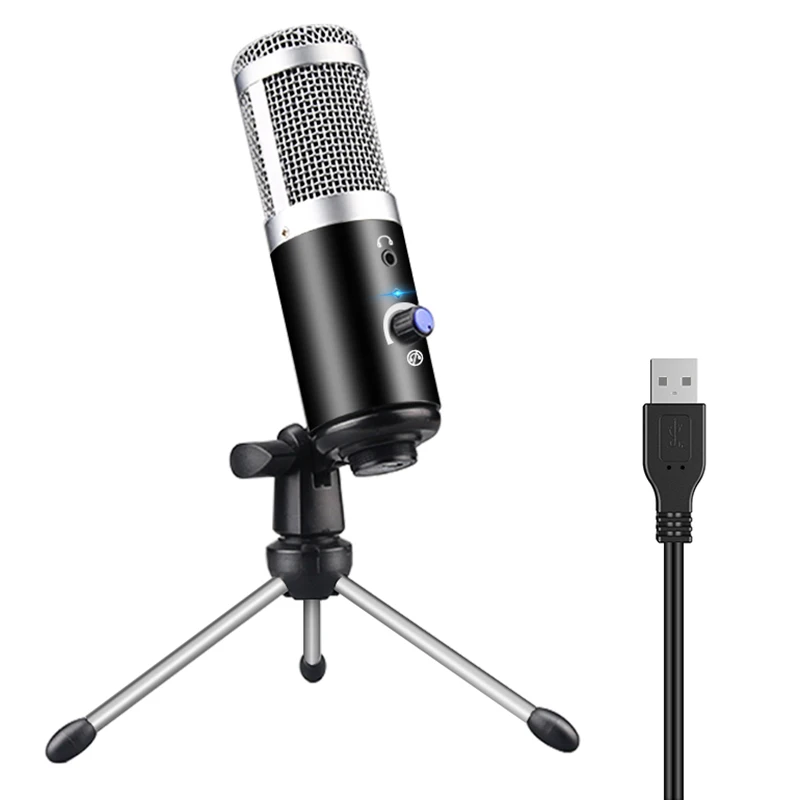 

USB Computer Microphone Used to Record Musical Instruments K Song Live Broadcast Voice Group Chat Tripod Microphone