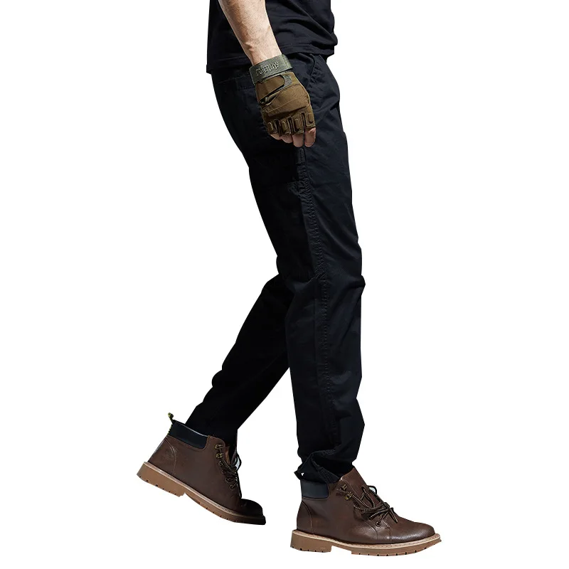 

Wimilous New style Cargo pants for men plus fat plus size elastic waist multi-pocket elastic loose casual overalls for men