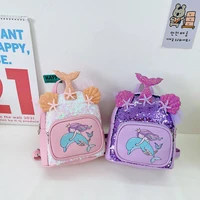 children kindergarten cute backpack creative pu leather sequins cartoon large capacity backpack for children gift