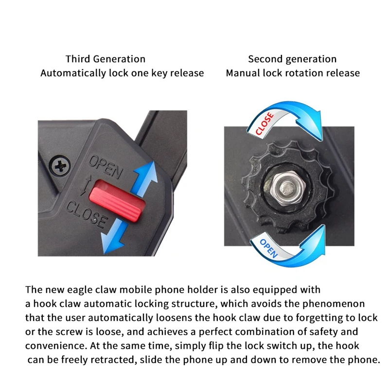 

ODIER 360 Rotation Bike Phone Mount Holder Anti Shake Stable Bicycle Phone Mount for iPhone GPS Other Devices