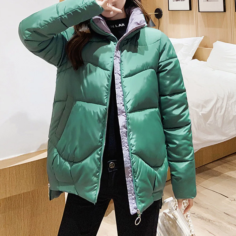 Короткая стеганая куртка для зимы 2020 пуховая Корейская японская свободная