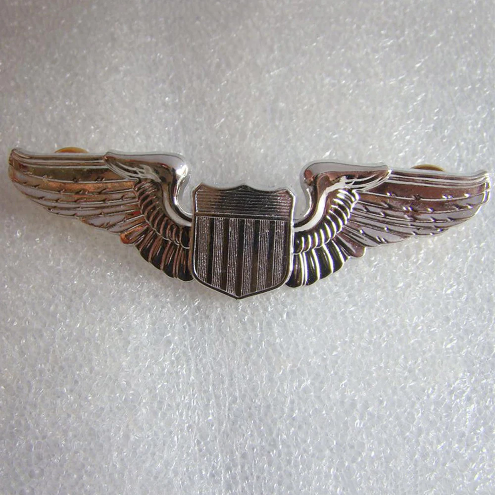 WWII США ВВС очки марки AVIATOR металлический значок WINGS INSIGNIA булавки серебро| |