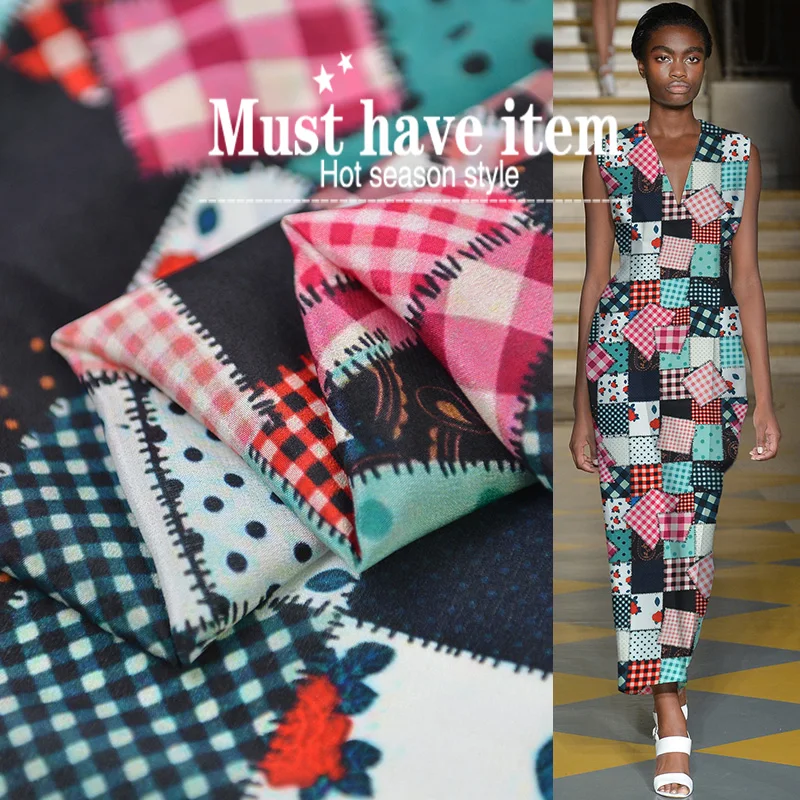 

Card game Africa stone washed soft glutinous fashion printed silk crepe de Chine fabric women's dress clothing fabric light luxu