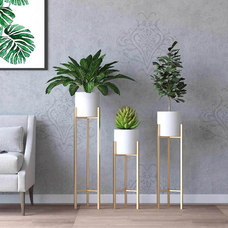 

Nordic Modern Simple Home Living Room Creative Green Dill Flower Shelf Floor Iron Flower Stand Ins Golden Flower Pot Stand