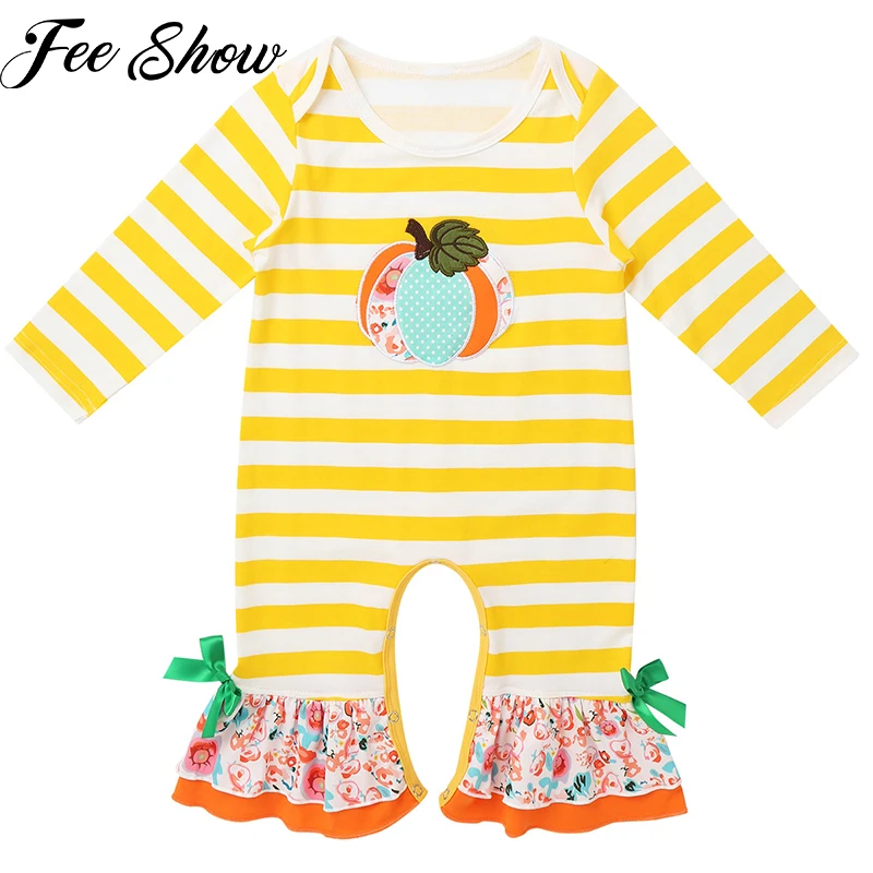 

Цельнокроеный комбинезон #6-24M для младенцев на Хэллоуин с рисунком тыквы, боди