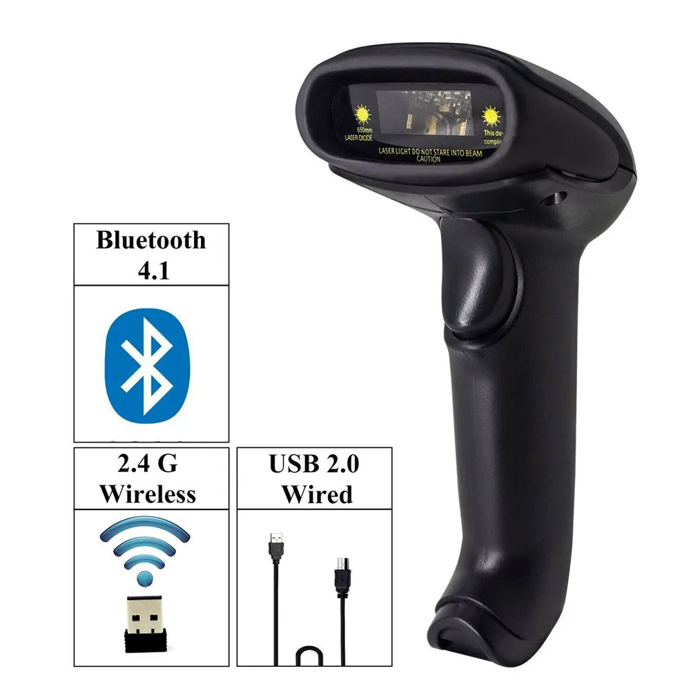

Wireless 1D Barcode Handheld Scanner MJ-2030 Symcode 4GHz Wireless Barcode Reader Wireless Transfer Distance for Pos Terminal