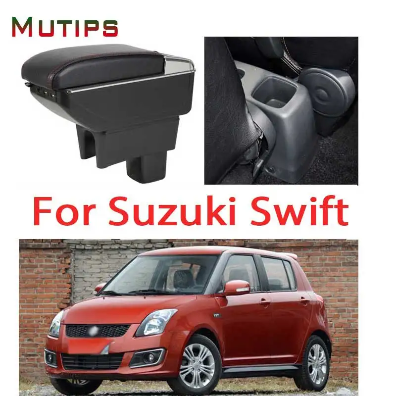 

Подлокотник Mutips для Suzuki Swift, коробка для хранения, подлокотник для автомобиля, подлокотник для рук, кожаная центральная консоль, декоративны...