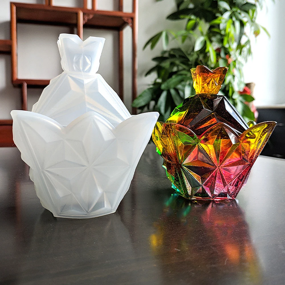 DIY эпоксидная Хрустальная пирамида коробка для хранения силиконовые формы дома