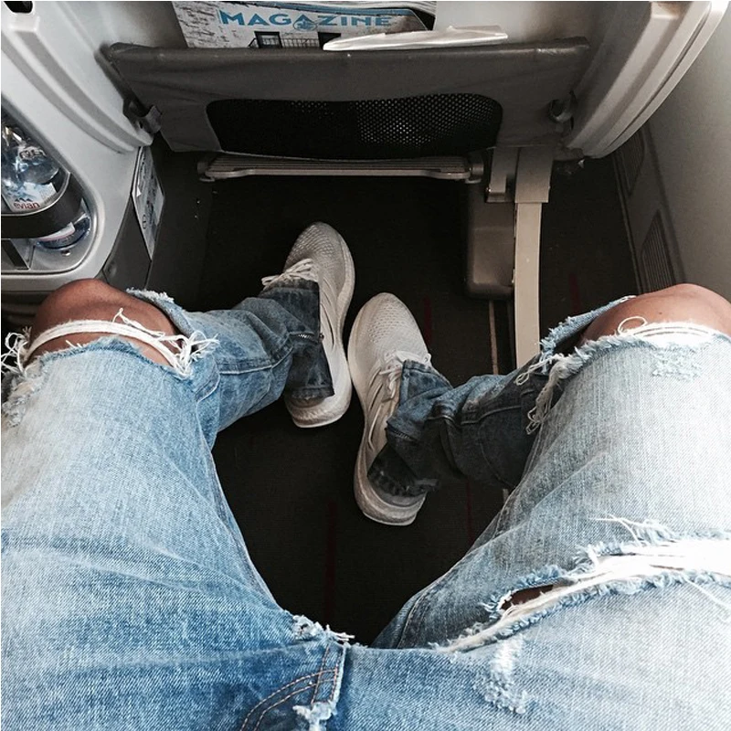 

2018 fashion high street mens destroyed jeans hole casual pants ankle cool blue joggger damage jeans rock star jeans