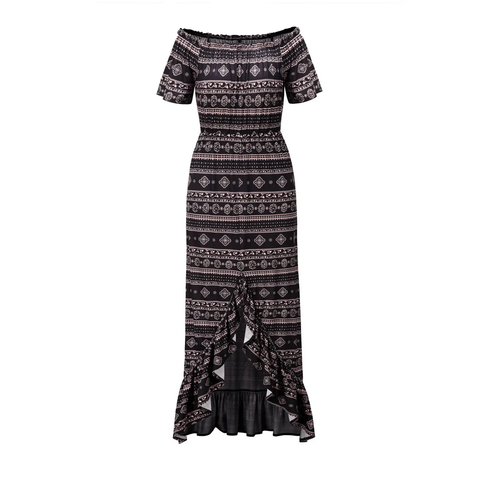 Сексуальное клетчатое платье с одним плечом и большими качелями лето 2020