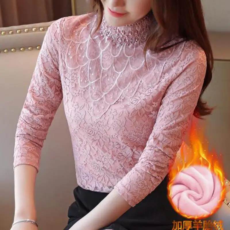 Высокое качество Для женщин кружевные блузки размера плюс 4XL 2020 на зиму и весну