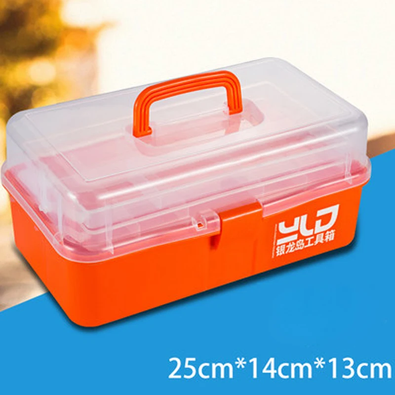 Orange 1Pc Многофункциональная коробка для хранения, Настольный ящик для хранения, художественная коробка для инструментов, Детские Портативные Инструменты для начальной школы, бытовая коробка для хранения - Цвет: Orange 1Pc