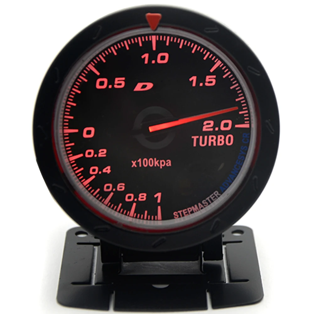 2 5 &quot60 мм Boost Turbo Gauge 0 бар черная лицевая сторона с логотипом/Автомобильный