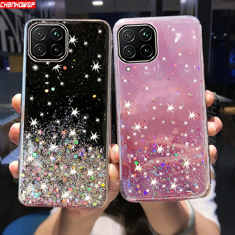 Мягкий силиконовый чехол с блестками для Samsung Galaxy A12 A32 A22 A02S A42 A52 A72 4G - купить по