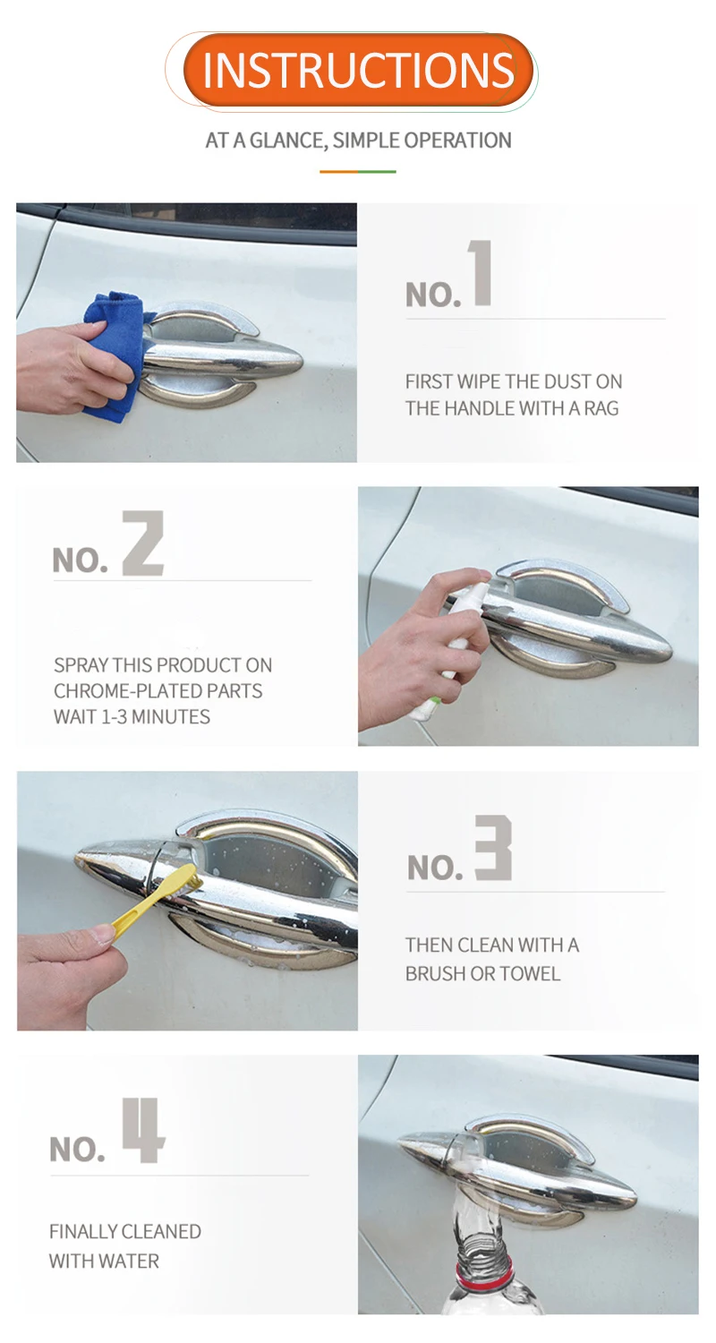 

HGKJ-23-20ml Chrome Plate Retreading Agent Car Logo Rust removal Spray Cleaner