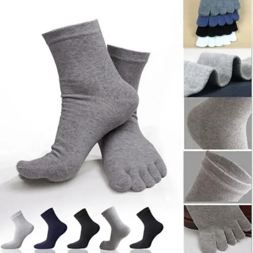 Unisex Men Women Cotton Socks Sports Five Finger Toe Socks