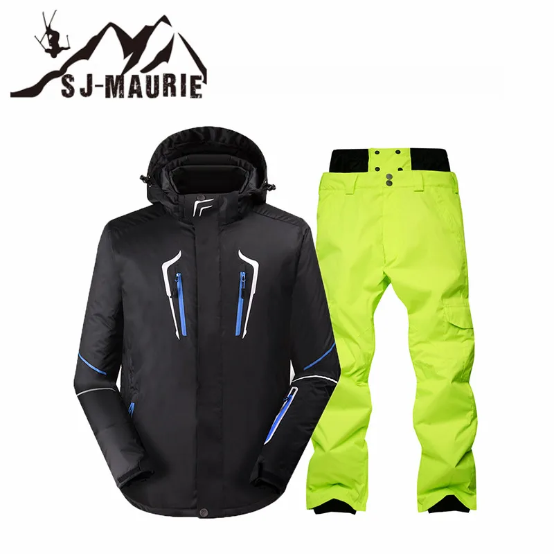 color2 SJ-Maurie мужской лыжный костюм, куртка для сноуборда и штаны, костюм, комплект ветронепроницаемой водонепроницаемой зимней уличной спортивной одежды, зимний костюм, теплый - Цвет: color2