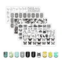 butterfly nail stamping plate lace flower letter iin stamp template feather design nail art image plate printing stencil tool