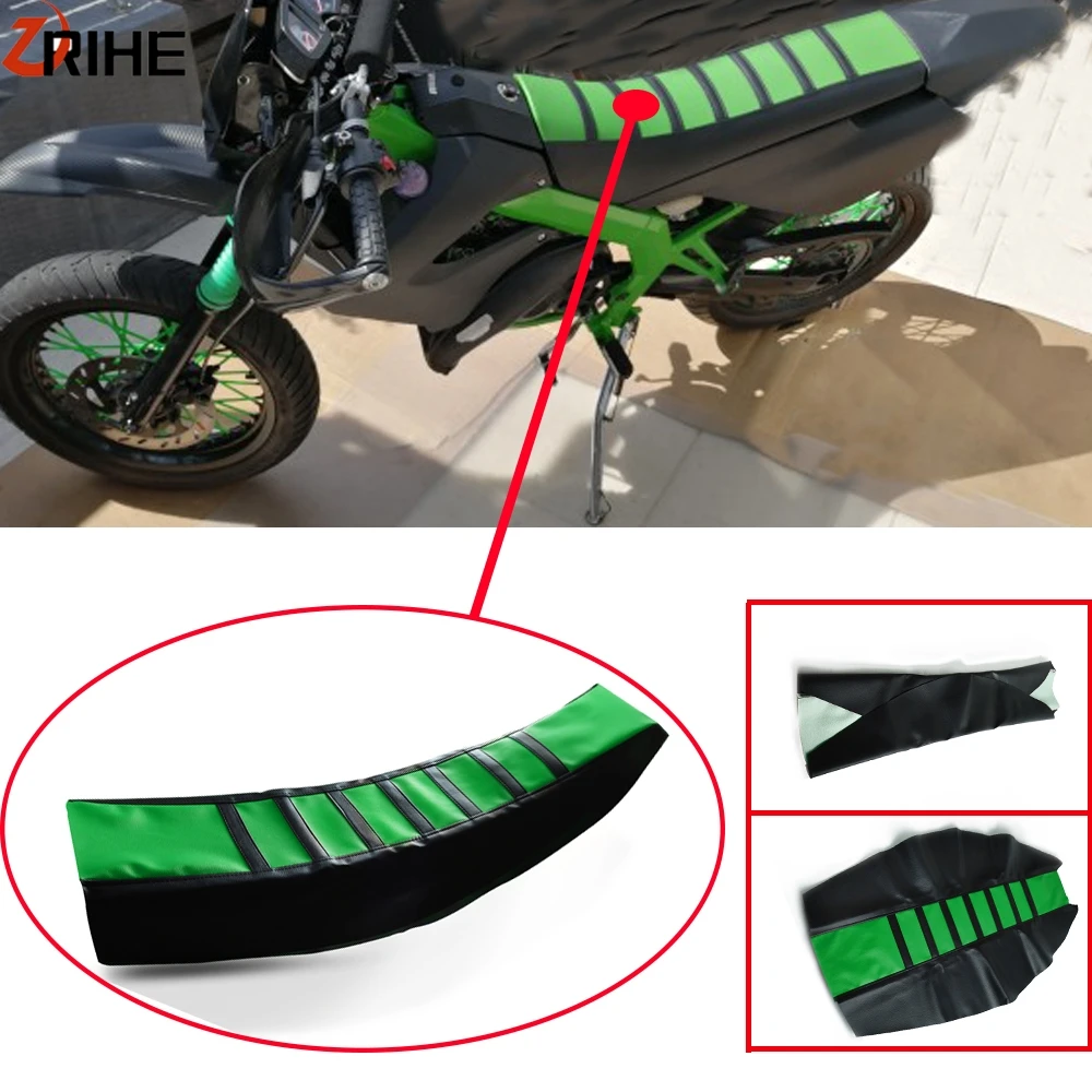 

For KAWASAKI KX65 KX85 KX100 KLX110 KLX250 KLX300 KLX450R KX125 KX250 KX 250 F KX450F Motorcycle Rubber Striped Soft Seat Cover
