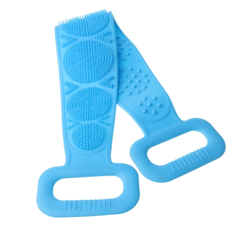 

Unisex Silicone Back Scrubber Towel Bath Body Skin Brush Belt Double Sided Exfoliating Massage Shower Cleaning Strap
