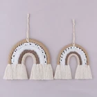 1 шт. в горошек, Радужное настенное украшение, плетеное макраме ручной работы, украшение для дома в скандинавском стиле для детской комнаты, художественное ремесло, Декор