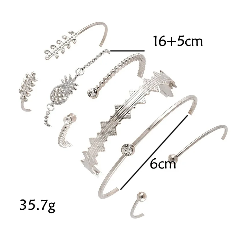 

Bohemian Style Pineapple Element Bracelet 6 Pcs/Set Chain Bracelets for Women Bangles Fashion Jewelry
