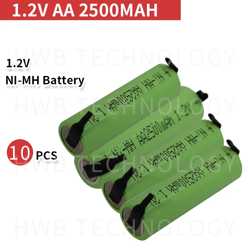 10 шт./лот Оригинальный Новый Ni MH 1 2 V AA 2500mAH аккумуляторные батареи ремень
