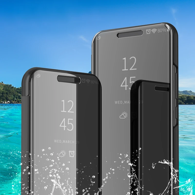 Smart Flip Phone Case For Samsung Galaxy S10 Plus Hard Back Cover S10e S 10 10S S10Plus Shell Mobile Protection | Мобильные телефоны