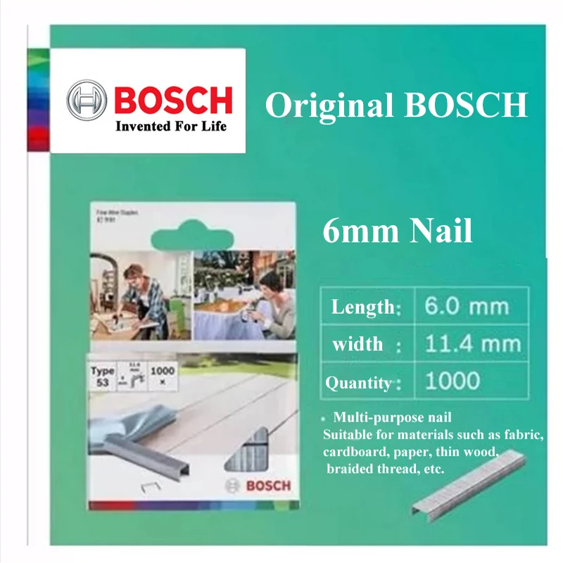 Bosch степлер тонкий штапель 4/6/8/10 мм Электрический штапельный Пистолет Аксессуары