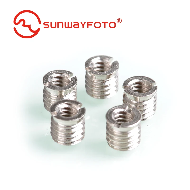 Sunwayfoto TN-1* 5 шт. из нержавеющей стали от 1/4 до 3/8 дюймов адаптер для штатива/втулка для головки штатива быстросъемная пластина