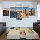 Картины на холсте, настенные картины с изображением песчаных дюн в Северном море, 5 шт.