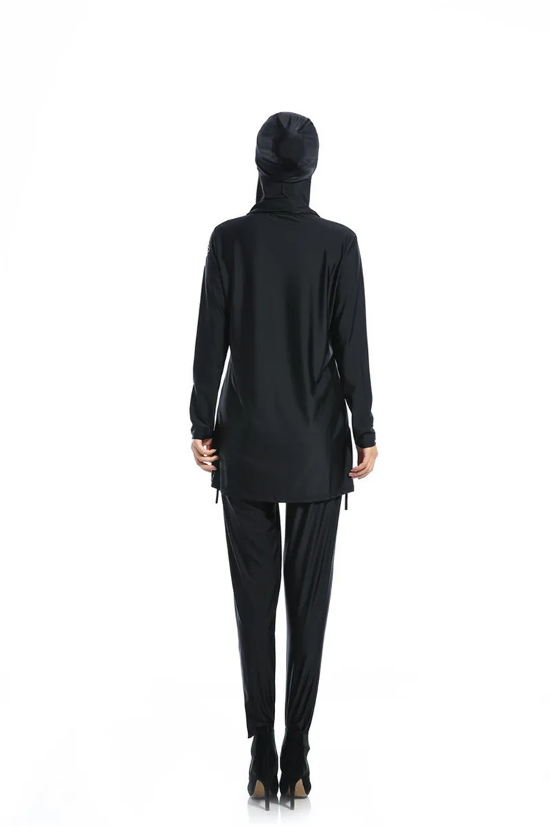

Muslim 3 Piece Suit Hooded Hijab Swimsuit Islamic Swimwear Women Swim Wear Burkini Modest Swim Surf Wear Sport Beach Burkinis