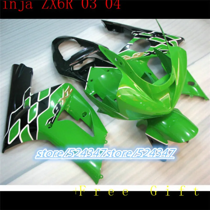 

Комплект обтекателей для KAWASAKI NINJA ZX 6R 636 03 04 ZX-6R 03-04 ZX6R 2003 2004 ZX 6R 03 04 Обтекатели Freecustom