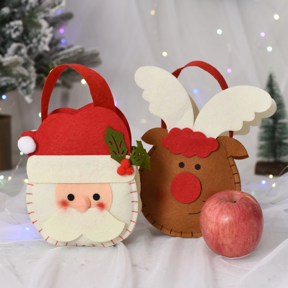 

Christmas Apple Gift Handbag Santa Claus Snowman Deer Candy Bags Christmas Gifts Kawaii Handbag for girls Women Wallet Purse Bag