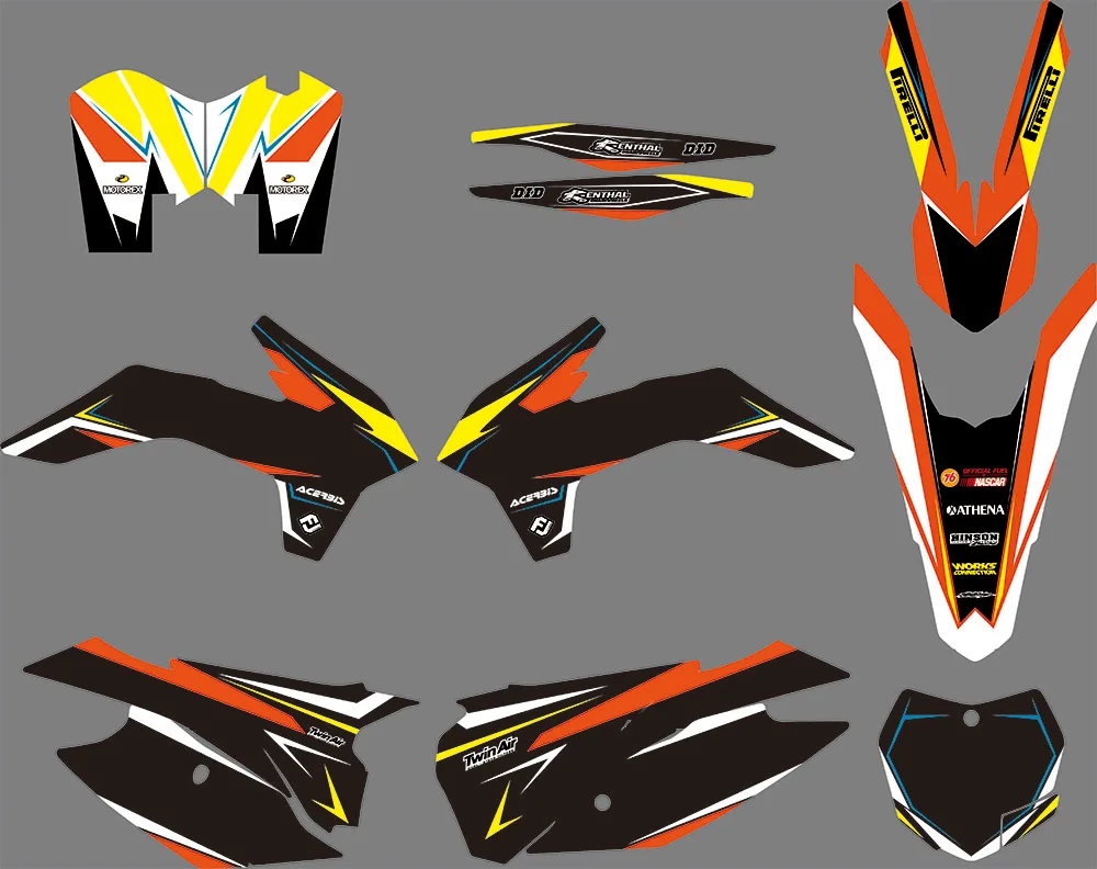 

0971 3M Motorcycle Decal Sticker Graphics Kits for KTM SX SXF 125 200 250 300 350 400 450F 2013 2014 2015