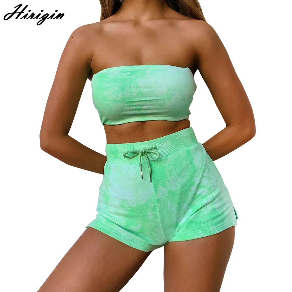 

Women Colorful Ink Printed Outfit Sets Long Sleeve Top High Waist Short Pants 2Pcs Clothes For Women Homewear Casual Sports Wear