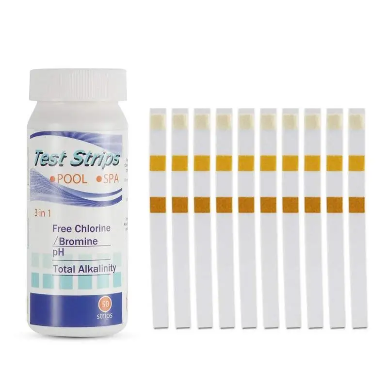 

3-In-1 Swimming Pool Test Paper Residual Chlorine Ph Quality Hot Water One Test Alkalinity Bottle Tub Hardness 50 Value Str J9F8