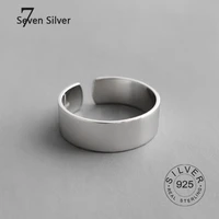 real 925 sterling silver finger rings for women thin smooth face trendy fine jewelry large adjustable antique rings anillos