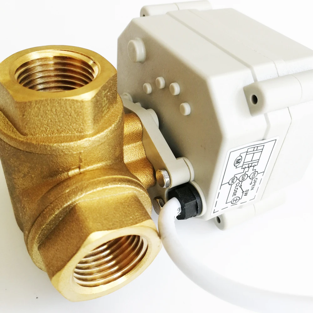 Электрический клапан 12V 24V DC5V DC12V DC24V 2/3/5/7 провода 3 ходовой латунный DN15 1/2