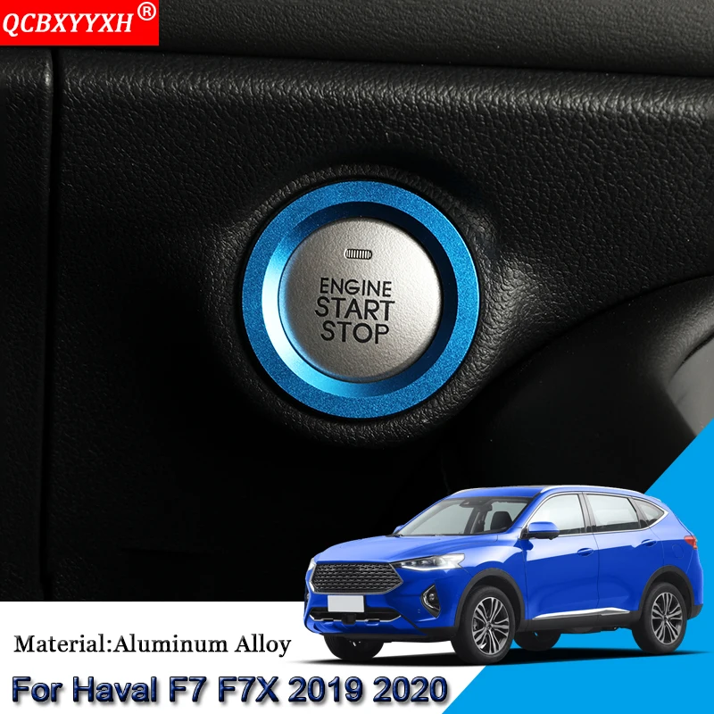 

Car Styling START Engine Button Cover STOP Key Ignition Switch Sequins Sticker Decoration Accessories For Haval F7 F7X 2019 2020